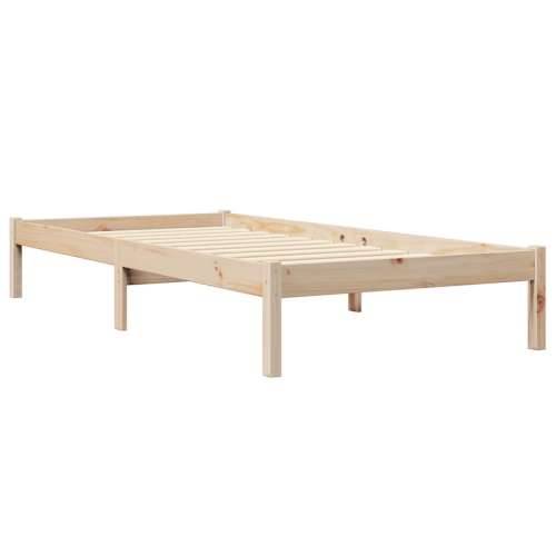 Krevet s regalom za knjige bez madraca 90x200 cm od borovine - Prirodna 90 x 200 cm Cijena