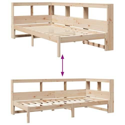 Krevet s regalom za knjige bez madraca 90x200 cm od borovine - Prirodna 90 x 200 cm Cijena