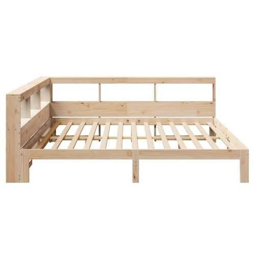 Krevet s regalom za knjige bez madraca 200 x 200 cm od borovine - Prirodna 200 x 200 cm Cijena