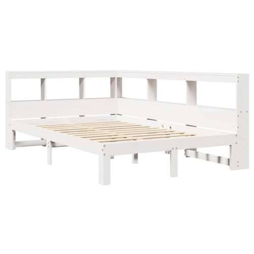Krevet s regalom z knjige bez madraca bijeli 135x190cm borovina - Bijela 135 x 190 cm Cijena