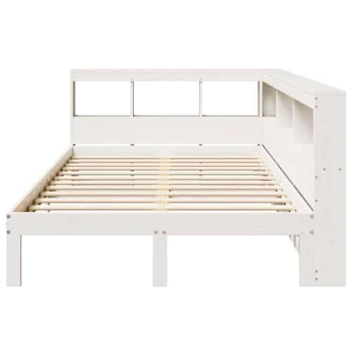 Krevet s regalom z knjige bez madraca bijeli 135x190cm borovina - Bijela 135 x 190 cm Cijena