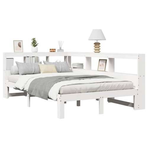 Krevet s regalom z knjige bez madraca bijeli 120x190cm borovina - Bijela 120 x 190 cm Cijena