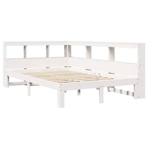 Krevet s regalom z knjige bez madraca bijeli 120x190cm borovina - Bijela 120 x 190 cm Cijena