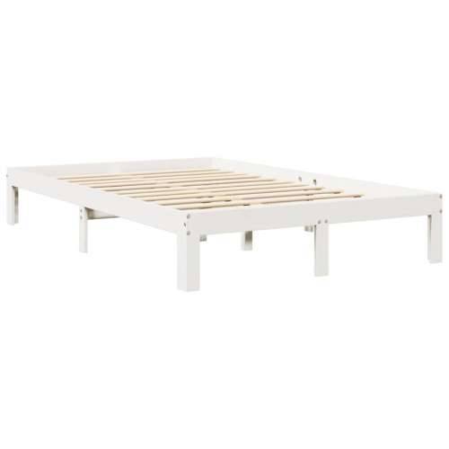 Krevet s regalom z knjige bez madraca bijeli 120x190cm borovina - Bijela 120 x 190 cm Cijena