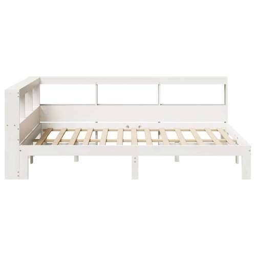 Krevet s regalom z knjige bez madraca bijeli 120x190cm borovina - Bijela 120 x 190 cm Cijena
