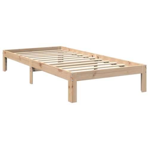 Krevet s regalom za knjige bez madraca 90x190 cm od borovine - Prirodna 90 x 190 cm Cijena