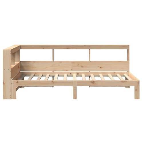 Krevet s regalom za knjige bez madraca 90x190 cm od borovine - Prirodna 90 x 190 cm Cijena