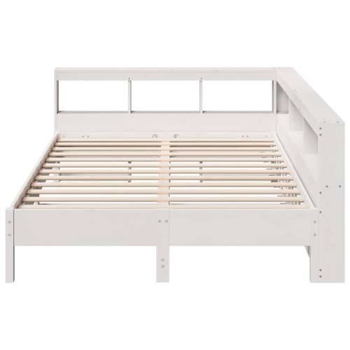 Krevet s regalom z knjige bez madraca bijeli 140x190cm borovina - Bijela 140 x 190 cm Cijena