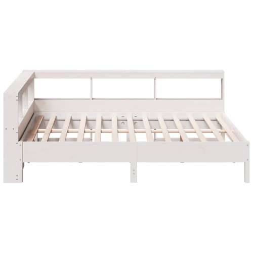 Krevet s regalom z knjige bez madraca bijeli 140x190cm borovina - Bijela 140 x 190 cm Cijena