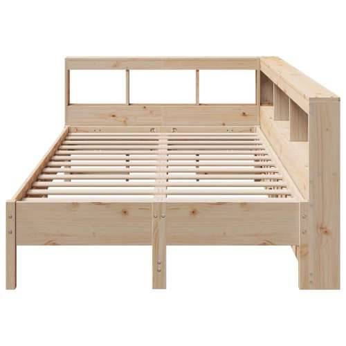Krevet s regalom za knjige bez madraca 135x190 cm od borovine - Prirodna 135 x 190 cm Cijena