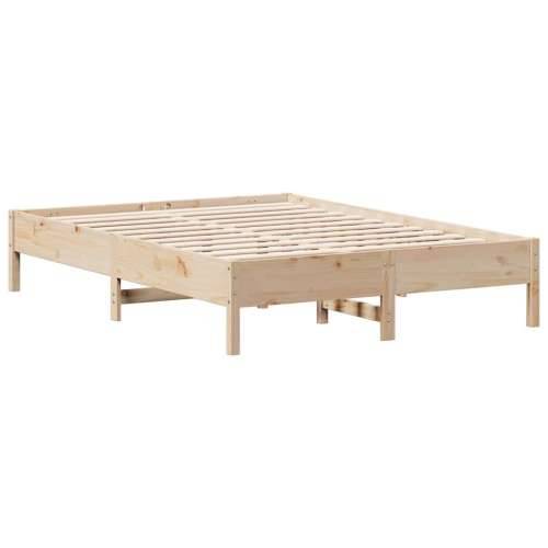Krevet s regalom za knjige bez madraca 135x190 cm od borovine - Prirodna 135 x 190 cm Cijena