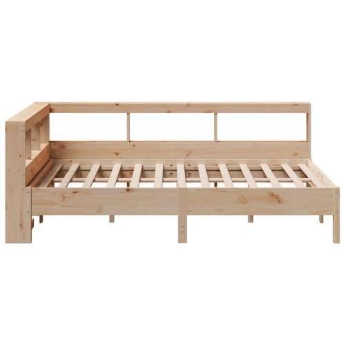 Krevet s regalom za knjige bez madraca 135x190 cm od borovine - Prirodna 135 x 190 cm Cijena