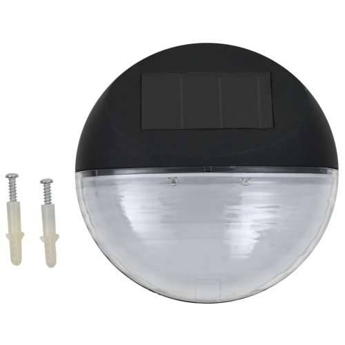 Vanjske solarne zidne svjetiljke LED 12 kom okrugle crne Cijena