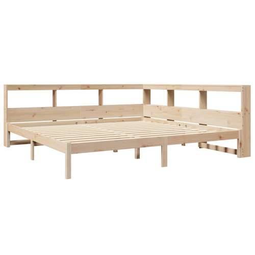 Krevet s regalom za knjige bez madraca 180x200 cm od borovine - Prirodna 180 x 200 cm Cijena
