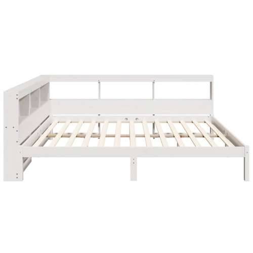 Krevet s regalom z knjige bez madraca bijeli 150x200cm borovina - Bijela 150 x 200 cm Cijena