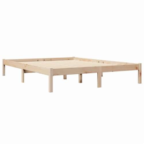 Krevet s regalom za knjige bez madraca 140x200 cm od borovine - Prirodna 140 x 200 cm Cijena