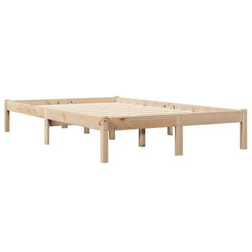 Krevet s regalom za knjige bez madraca 120x200 cm od borovine - Prirodna 120 x 200 cm Cijena