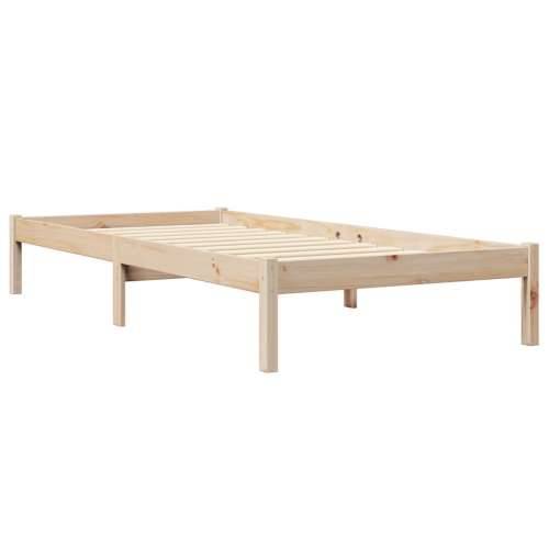 Krevet s regalom za knjige bez madraca 75x190 cm borovina - Prirodna 75 x 190 cm Cijena