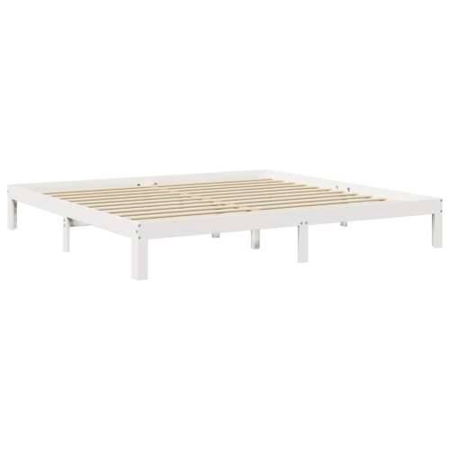 Krevet s regalom z knjige bez madraca bijeli 180x200cm borovina - Bijela 180 x 200 cm Cijena