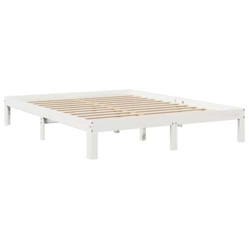 Krevet s regalom z knjige bez madraca bijeli 140x200cm borovina - Bijela 140 x 200 cm Cijena