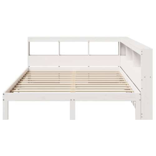 Krevet s regalom z knjige bez madraca bijeli 140x190cm borovina - Bijela 140 x 190 cm Cijena