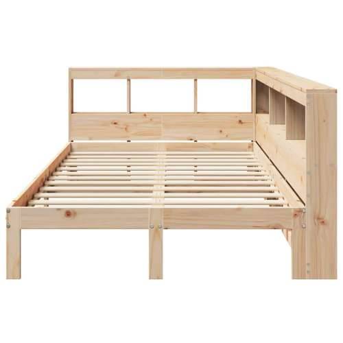 Krevet s regalom za knjige bez madraca 135x190 cm od borovine - Prirodna 135 x 190 cm Cijena