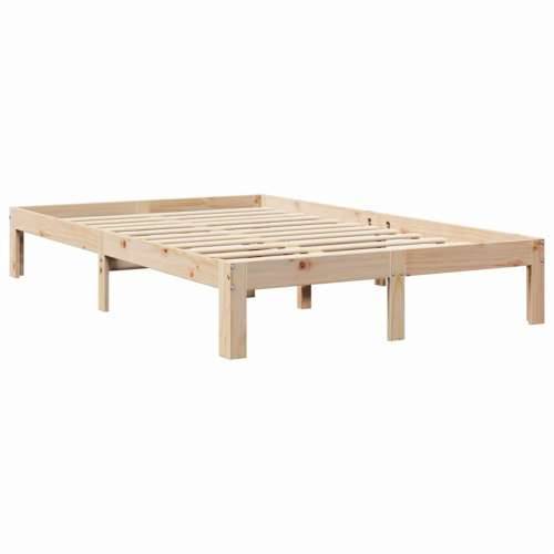 Krevet s regalom za knjige bez madraca 135x190 cm od borovine - Prirodna 135 x 190 cm Cijena