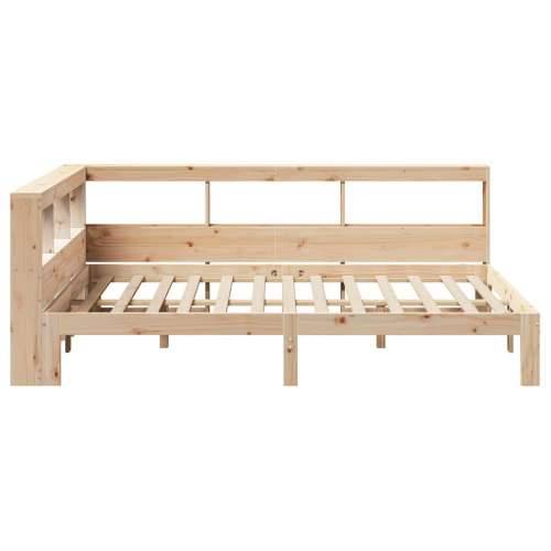 Krevet s regalom za knjige bez madraca 135x190 cm od borovine - Prirodna 135 x 190 cm Cijena