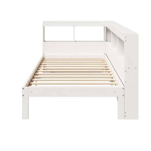 Krevet s regalom za knjige bez madraca bijeli 75x190cm borovina - Bijela 75 x 190 cm Cijena