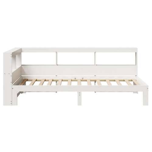 Krevet s regalom za knjige bez madraca bijeli 75x190cm borovina - Bijela 75 x 190 cm Cijena