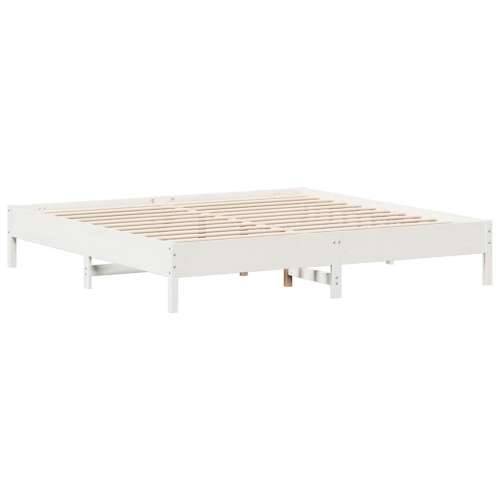 Krevet s regalom z knjige bez madraca bijeli 180x200cm borovina - Bijela 180 x 200 cm Cijena