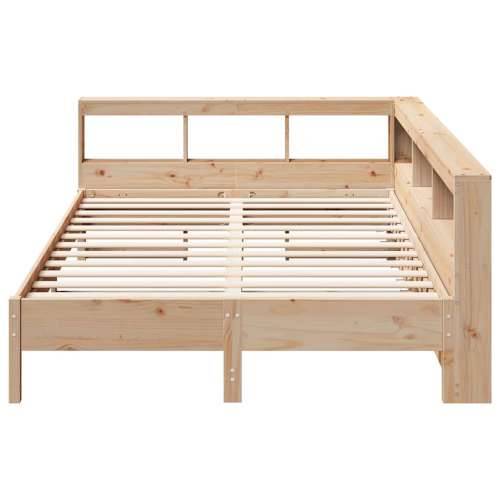 Krevet s regalom za knjige bez madraca 150 x 200 cm od borovine - Prirodna 150 x 200 cm Cijena