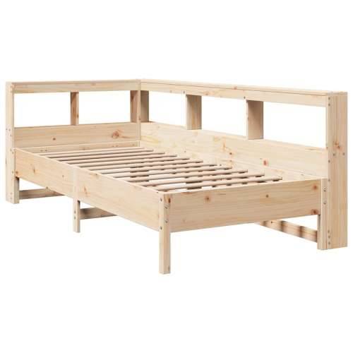 Krevet s regalom za knjige bez madraca 90x200 cm od borovine - Prirodna 90 x 200 cm Cijena