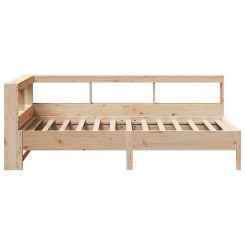 Krevet s regalom za knjige bez madraca 90x200 cm od borovine - Prirodna 90 x 200 cm Cijena