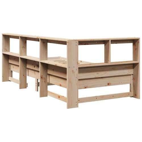 Krevet s regalom za knjige bez madraca 90x200 cm od borovine - Prirodna 90 x 200 cm Cijena