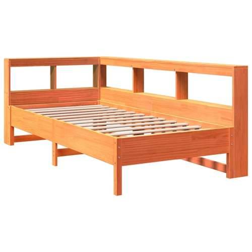 Krevet s regalom za knjige bez madraca 75 x 190 cm od borovine - Voštano smeđa 75 x 190 cm Cijena