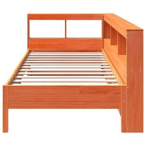 Krevet s regalom za knjige bez madraca 75 x 190 cm od borovine - Voštano smeđa 75 x 190 cm Cijena