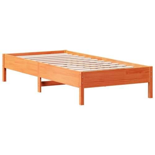 Krevet s regalom za knjige bez madraca 75 x 190 cm od borovine - Voštano smeđa 75 x 190 cm Cijena