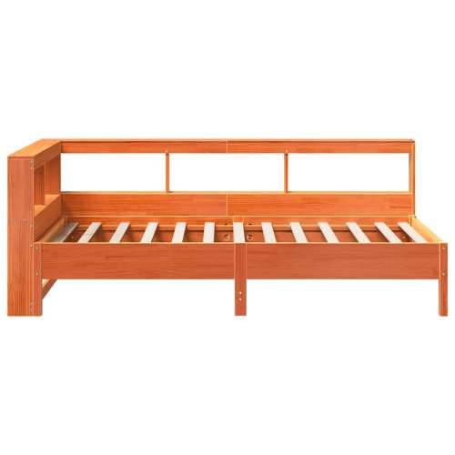Krevet s regalom za knjige bez madraca 75 x 190 cm od borovine - Voštano smeđa 75 x 190 cm Cijena