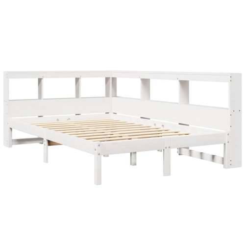 Krevet s regalom z knjige bez madraca bijeli 120x200cm borovina - Bijela 120 x 200 cm Cijena