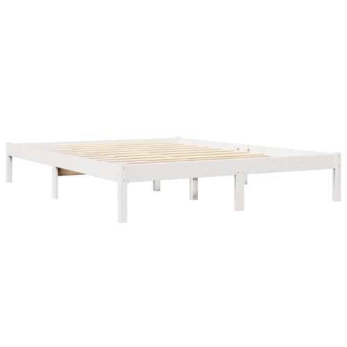 Krevet s regalom z knjige bez madraca bijeli 120x200cm borovina - Bijela 120 x 200 cm Cijena