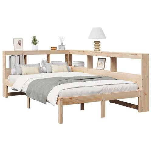 Krevet s regalom za knjige bez madraca 120x190 cm od borovine - Prirodna 120 x 190 cm Cijena
