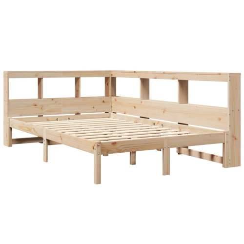 Krevet s regalom za knjige bez madraca 120x190 cm od borovine - Prirodna 120 x 190 cm Cijena
