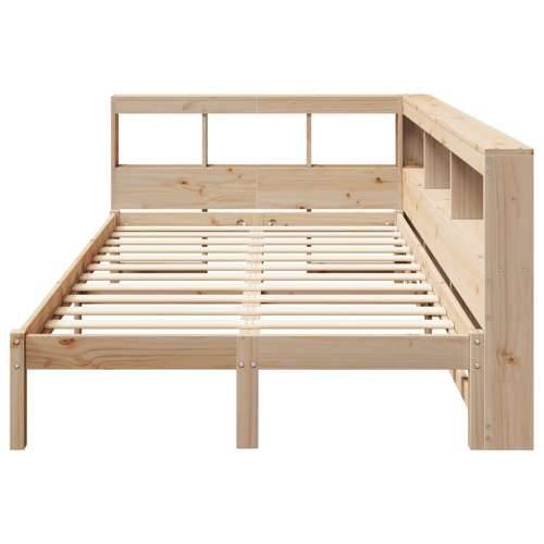 Krevet s regalom za knjige bez madraca 120x190 cm od borovine - Prirodna 120 x 190 cm Cijena