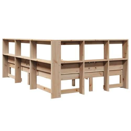 Krevet s regalom za knjige bez madraca 120x190 cm od borovine - Prirodna 120 x 190 cm Cijena