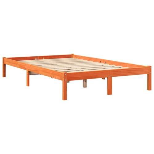 Krevet s regalom za knjige bez madraca 120 x 190 cm od borovine - Voštano smeđa 120 x 190 cm Cijena