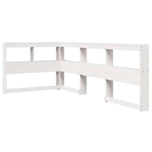 Krevet s regalom za knjige bez madraca bijeli 75x190cm borovina - Bijela 75 x 190 cm Cijena
