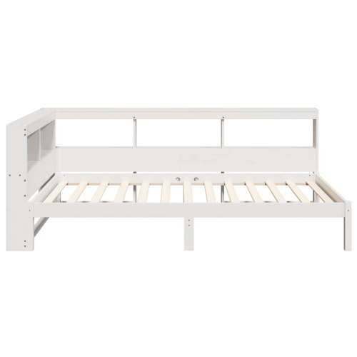 Krevet s regalom za knjige bez madraca bijeli 75x190cm borovina - Bijela 75 x 190 cm Cijena