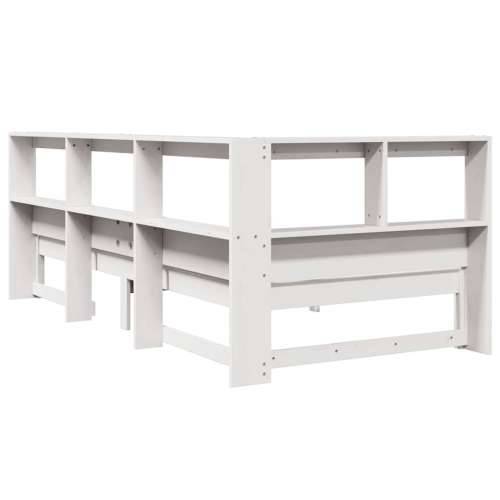 Krevet s regalom za knjige bez madraca bijeli 75x190cm borovina - Bijela 75 x 190 cm Cijena