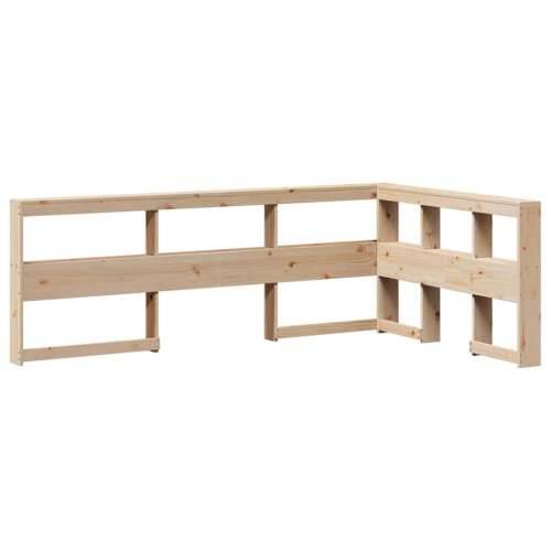 Krevet s regalom za knjige bez madraca 140x200 cm od borovine - Prirodna 140 x 200 cm Cijena